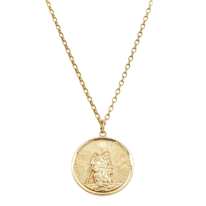 Exclusive Jewelry Bundles At Discounted Prices Vintage 9ct Yellow Gold St Christopher Medallion With Chain