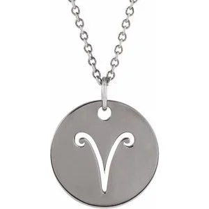 Romantic Heart-Shaped Jewelry For Special Gifts Sterling Silver Zodiac Symbol Necklace