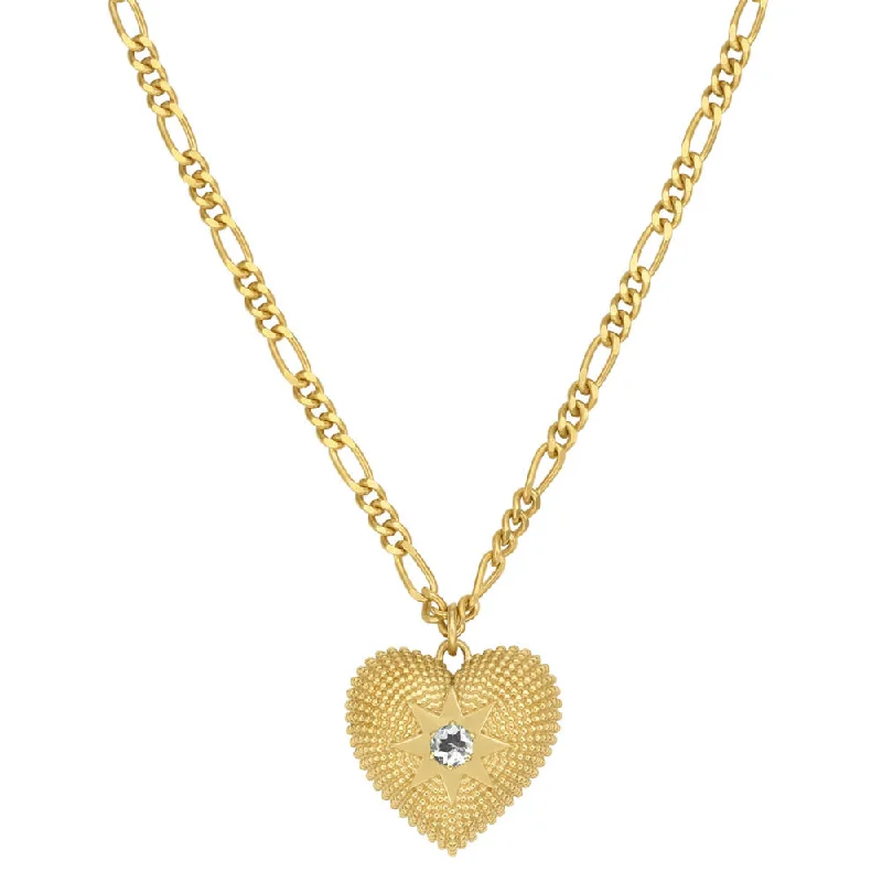 Timeless Elegance At Unbelievable Discounts Zoe & Morgan Brave Heart Necklace - Gold Plated & Aquamarine