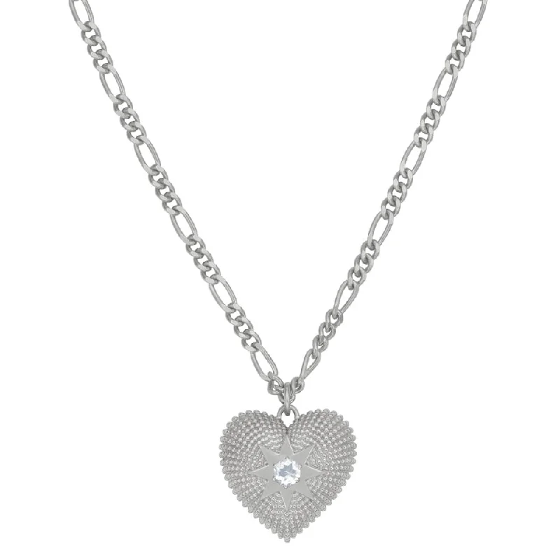 Luxury Jewelry Clearance – Shop Premium Styles Now Zoe & Morgan Brave Heart Necklace - Sterling Silver & Aquamarine