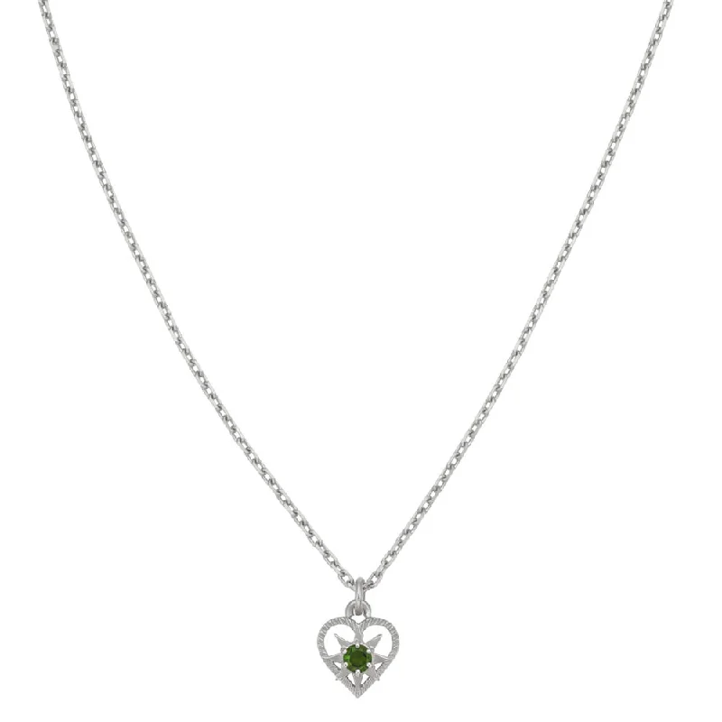 Exclusive Online Jewelry Sale – Don't Wait Zoe & Morgan Kind Heart Necklace  - Sterling Silver & Chrome Diopside