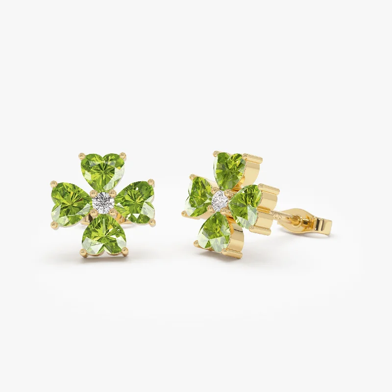 Dazzle With Discounts – Shop Jewelry On Sale 14k Peridot Four Leaf Clover Studs