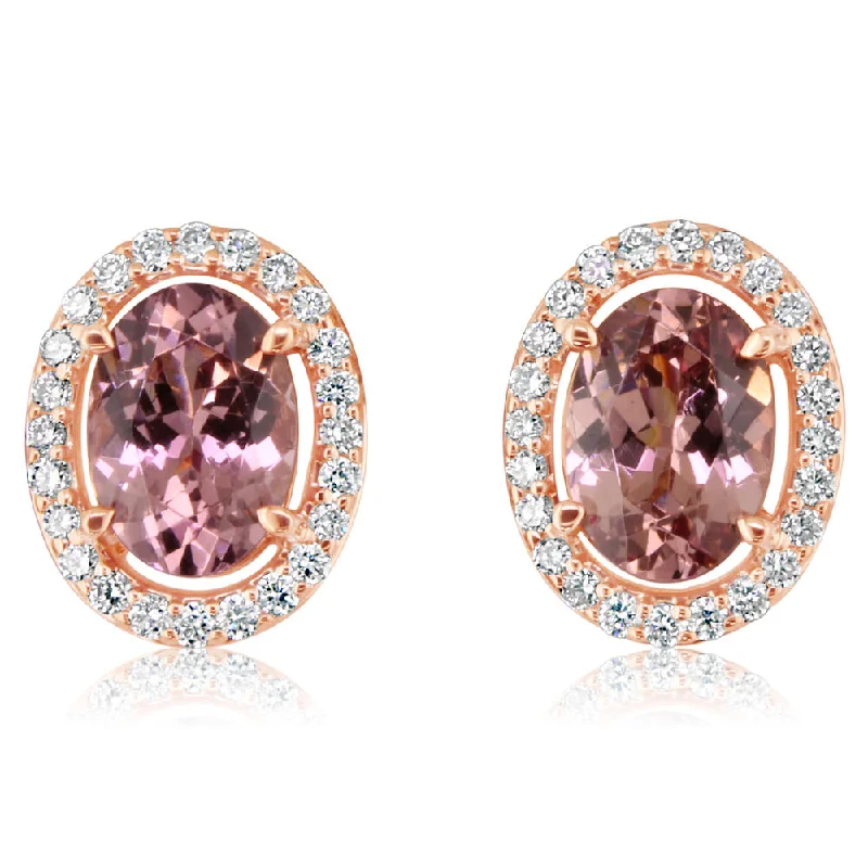 Glamorous Jewelry, Glamorous Deals – Shop Now 14K Rose Gold Lotus Garnet/Diamond Earrings