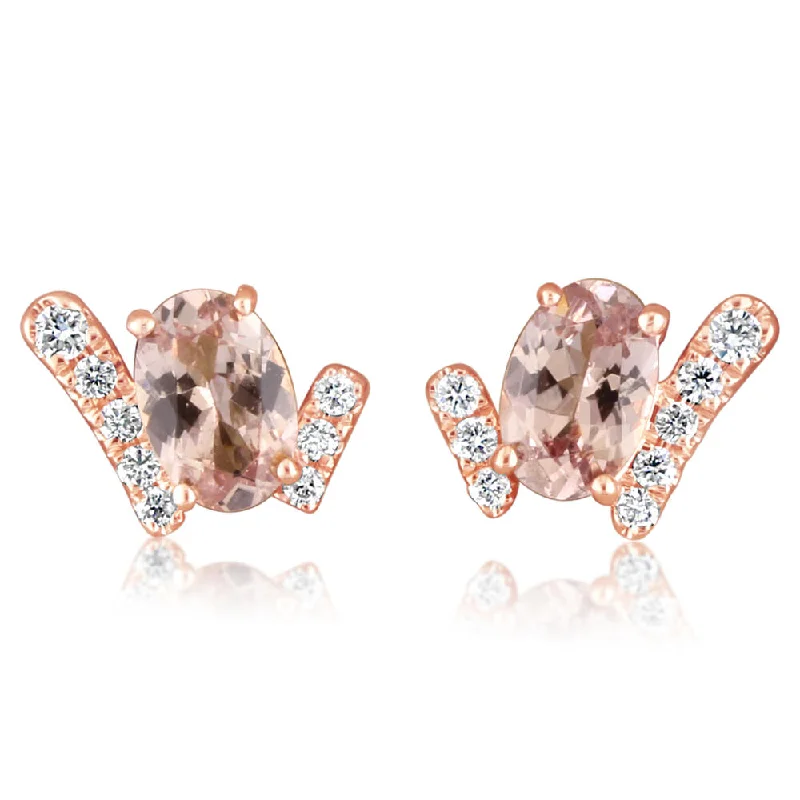 The Ultimate Jewelry Sale – Shop Premium Styles 14K Rose Gold Lotus Garnet/Diamond Earrings