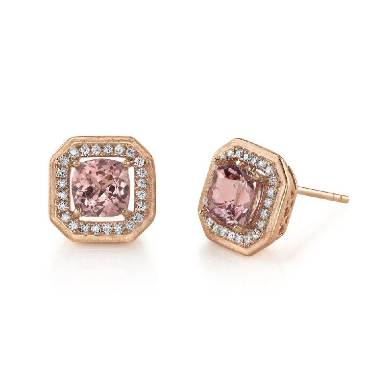 Timeless Jewelry, Timeless Savings – Don't Wait 14K Rose Gold Lotus Garnet/Diamond Earrings