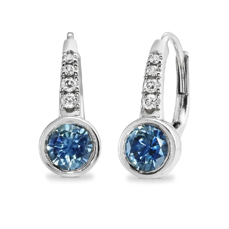 Don't Miss These Dazzling Jewelry Discounts 14K White Gold Montana Sapphire/Diamond Earrings