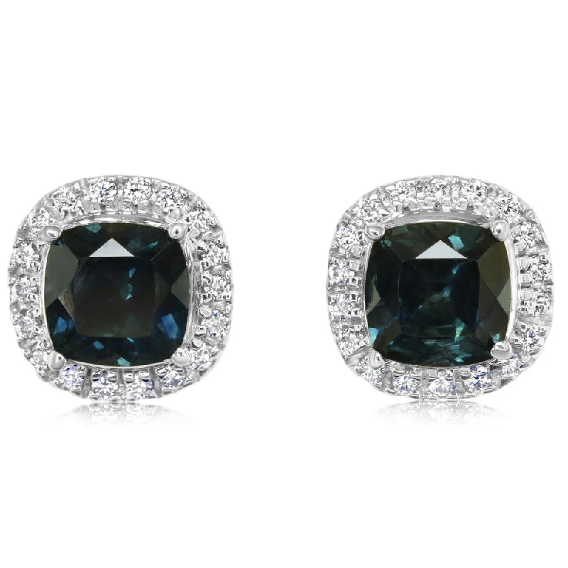 Affordable Elegance – Premium Jewelry At Special Prices 14K White Gold Montana Sapphire Earrings