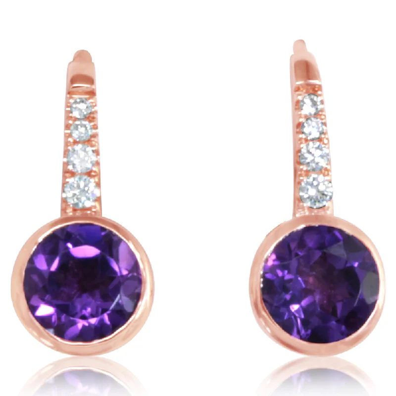 Unlock Unbeatable Jewelry Deals Before They’Re Gone 14K Yellow Gold Amethyst/Diamond Earrings