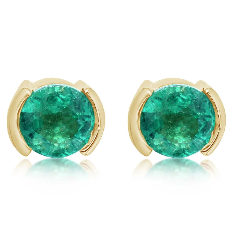 Affordable Glamour – Must-Have Jewelry At Special Rates 14K Yellow Gold Brazilian Emerald Earrings