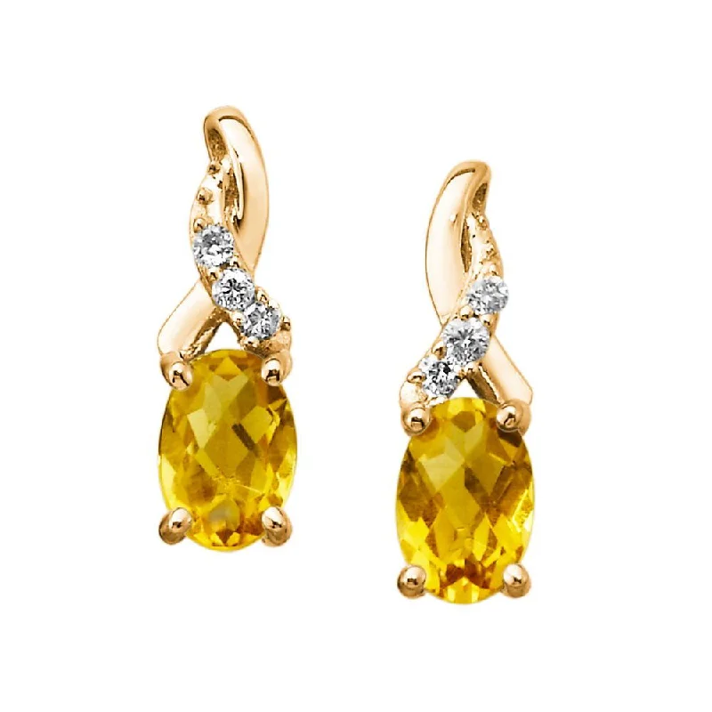 Bold And Beautiful Jewelry Now At Irresistible Prices 14K Yellow Gold Citrine/Diamond Earrings