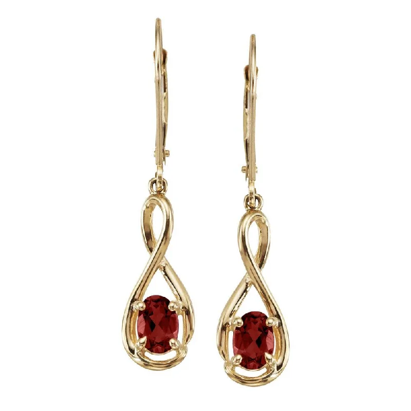 Big Discounts On Elegant Jewelry Collections 14K Yellow Gold Garnet Earrings