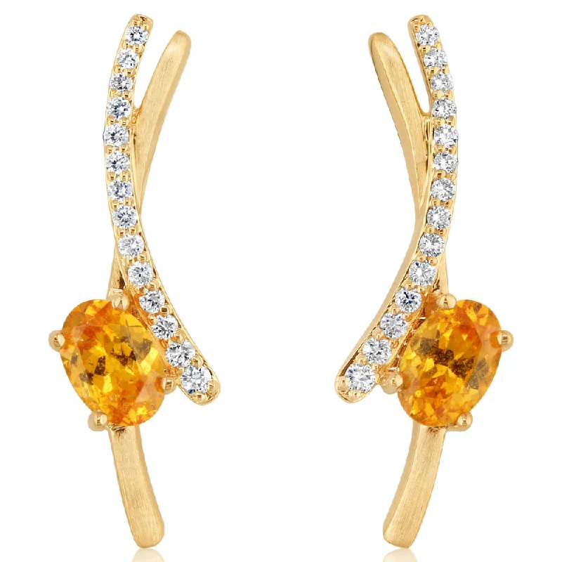 Once-A-Year Jewelry Sale – Grab Your Favorites Now 14K Yellow Gold Mint Garnet/Diamond Earrings