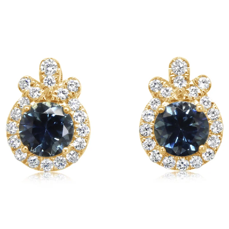 Jewelry Deals That Sparkle – Shop Today 14K Yellow Gold Montana Sapphire/Diamond Earrings