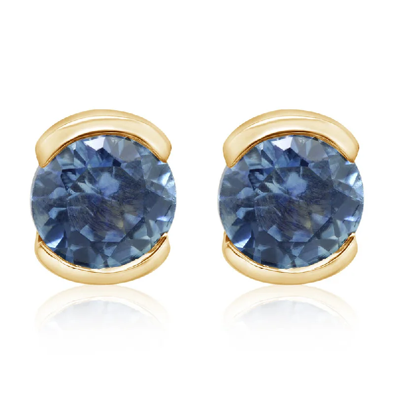 Shine Without Limits – Jewelry Sale Happening Now 14K Yellow Gold Montana Sapphire Earrings