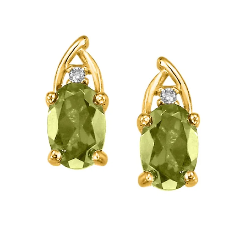 Last Chance To Grab Your Favorite Jewelry At A Discount 14K Yellow Gold Peridot/Diamond Earrings