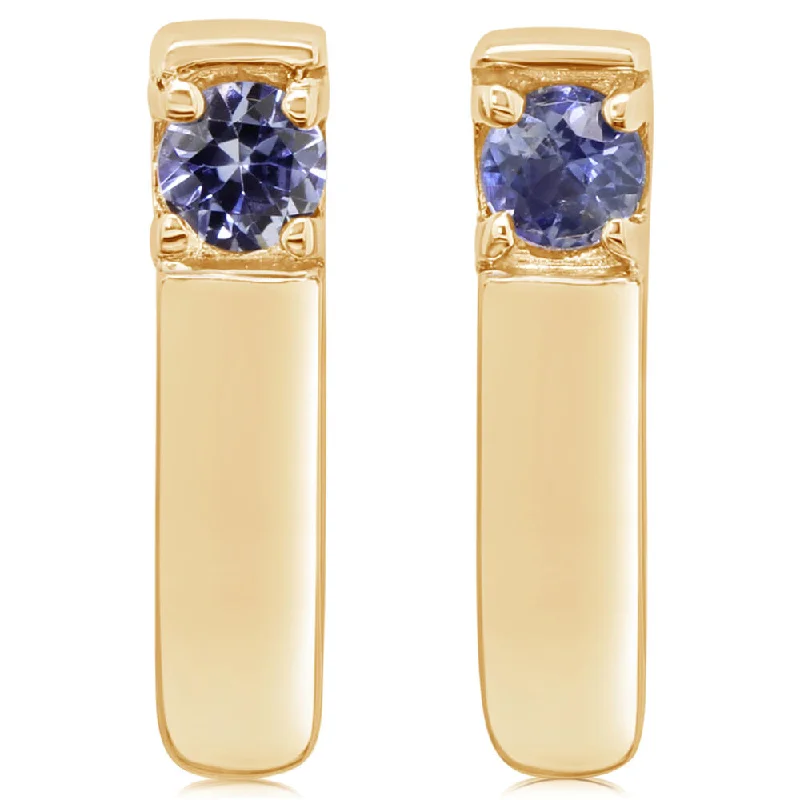 Affordable Glamour – Premium Jewelry For Less 14K Yellow Gold Sapphire Earrings