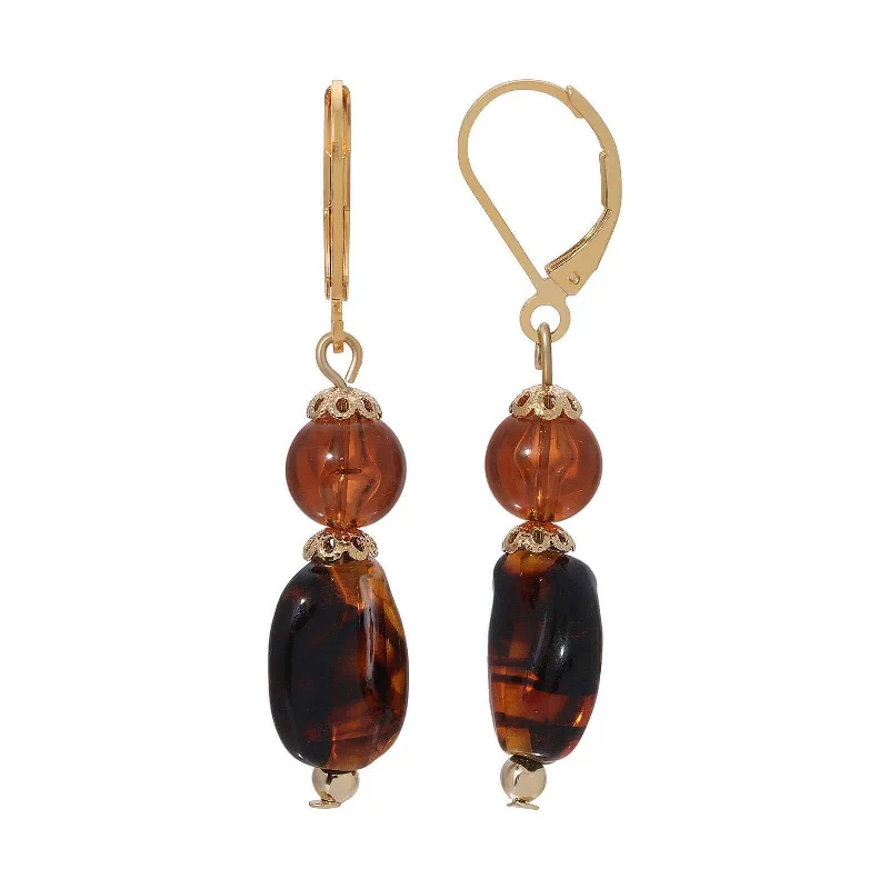 Flash Sale On Stunning Jewelry – Limited Stock Available 1928 Jewelry Alexandria Tortoise Bead Dangle Earrings