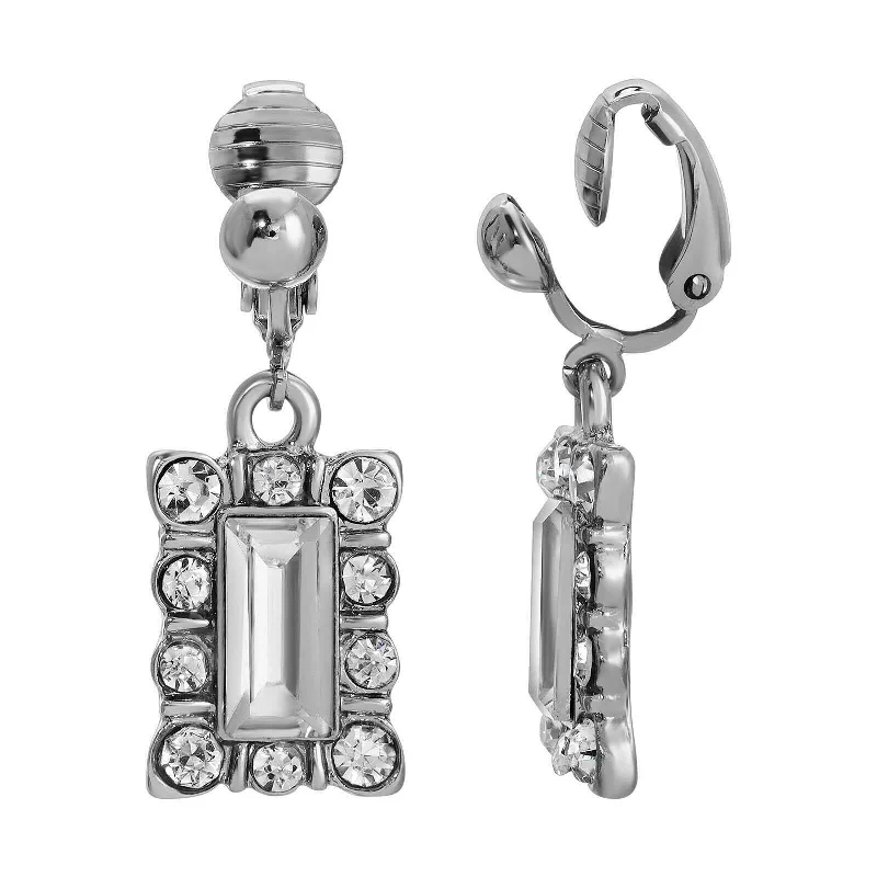 Exclusive Jewelry Discounts – Shop Now For Savings 1928 Jewelry Baguette & Round Crystal Clip On Earrings