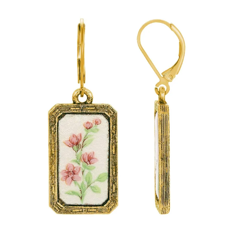 Luxury Meets Affordability – Jewelry Sale Live Now 1928 Jewelry Blooming Pink Flowers Drop Earrings