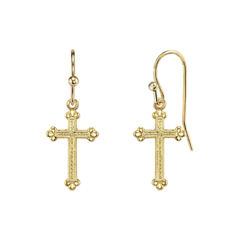 Exclusive Online Discounts On Stylish Jewelry 1928 Jewelry Budded Cross Drop Earrings