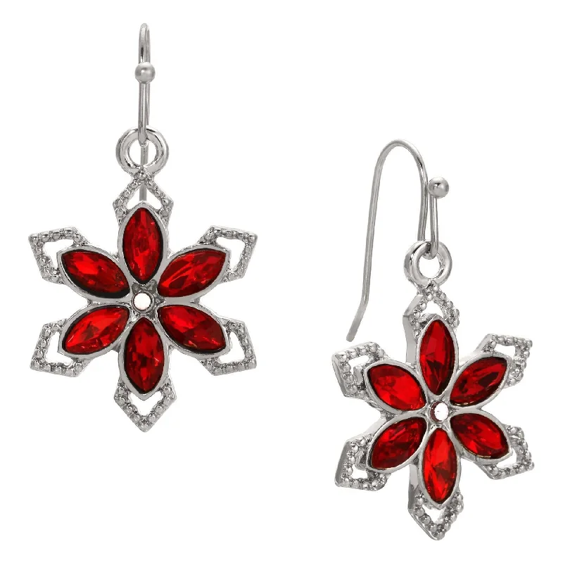 Best-Selling Jewelry Now Available At Special Deals 1928 Jewelry Crystal Flower Drop Earrings