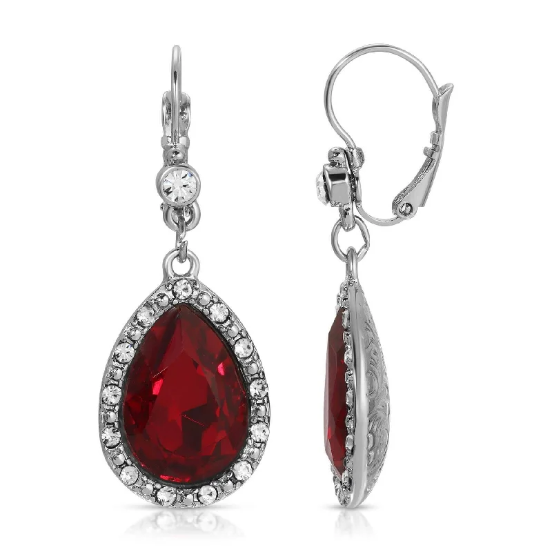 Huge Savings On Timeless Jewelry Collections 1928 Jewelry Crystal Teardrop Siam Red Crystal Drop Earrings