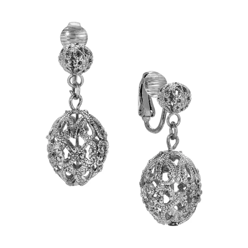 Shop Modern Jewelry Collections With Exclusive Discounts 1928 Jewelry Double Filigree Bead Clip Earrings