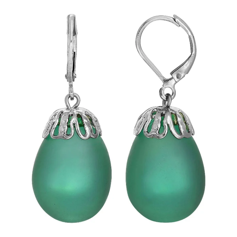 Premium Jewelry At Special Low Prices For A Limited Time 1928 Jewelry Frosted Glass Egg Drop Earrings