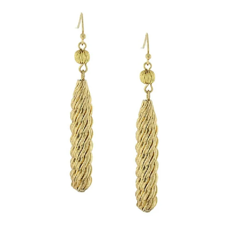 Premium Jewelry Now Available At Special Discounts 1928 Jewelry Gold Textured Fluted Tube Dangle Earrings