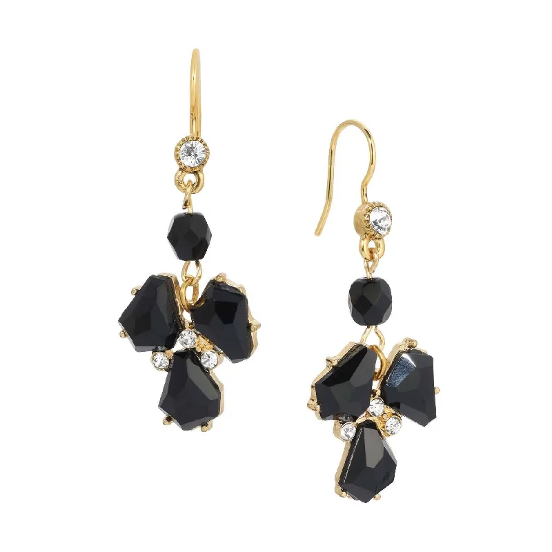 Premium Jewelry, Premium Discounts – Act Fast 1928 Jewelry Melange Black Stone Crystal Drop Earrings