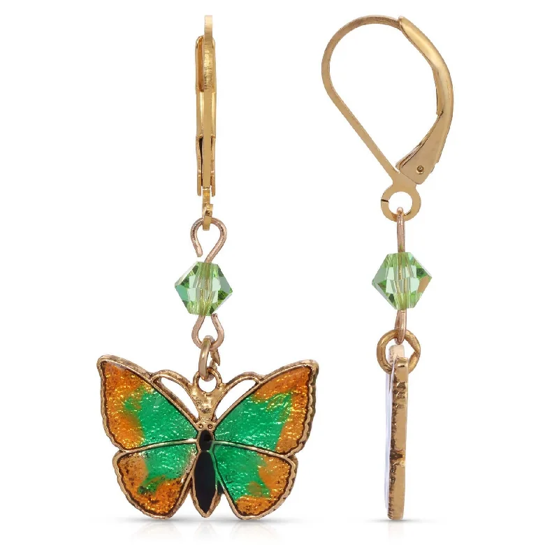 Premium Jewelry Now Available At Special Discounts 1928 Jewelry Metamorphic Butterfly Peridot Crystal Drop Earrings