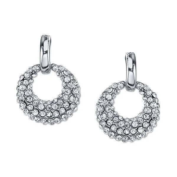 Exclusive Jewelry Offers – Sparkle For Less 1928 Jewelry Pave Crystal Mini Open Hoop Earrings