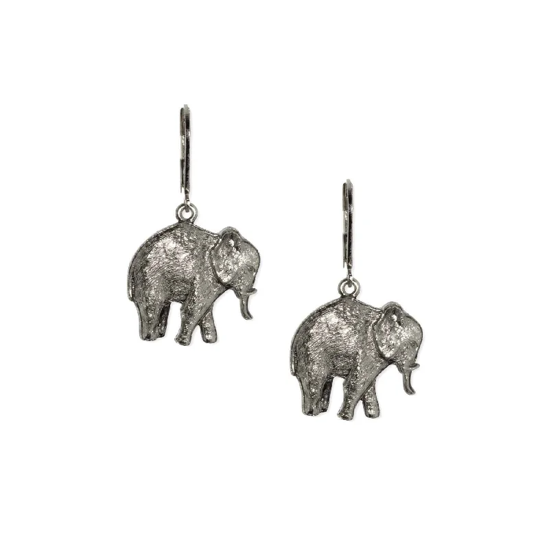 Huge Savings On Timeless Jewelry Collections 1928 Jewelry Pewter Elephant Drop Earrings