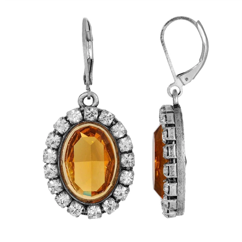 Elegant Jewelry, Exclusive Prices – Shop Now 1928 Jewelry Oval Vivid Austrian Crystal Drop Earrings