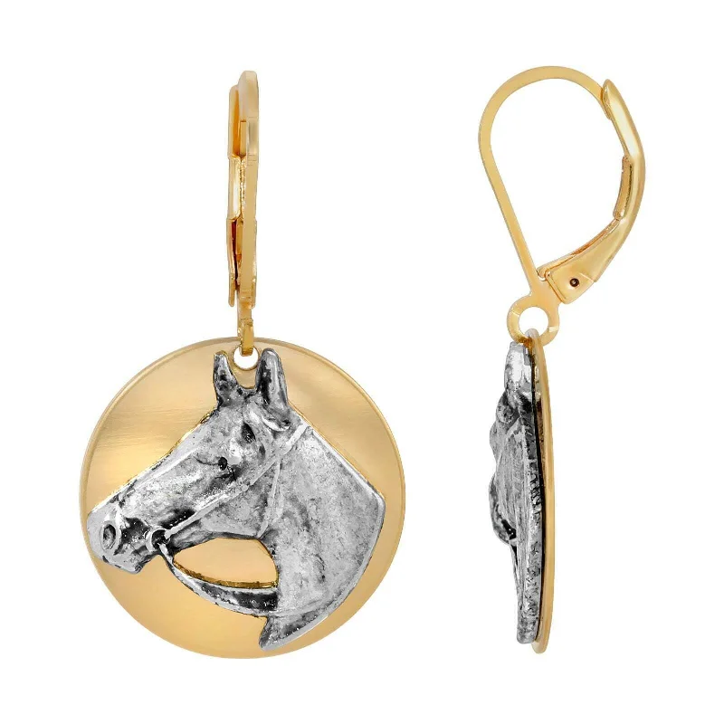 Grab Your Favorite Jewelry At The Lowest Prices 1928 Jewelry Antiqued Horse Head Drop Earrings