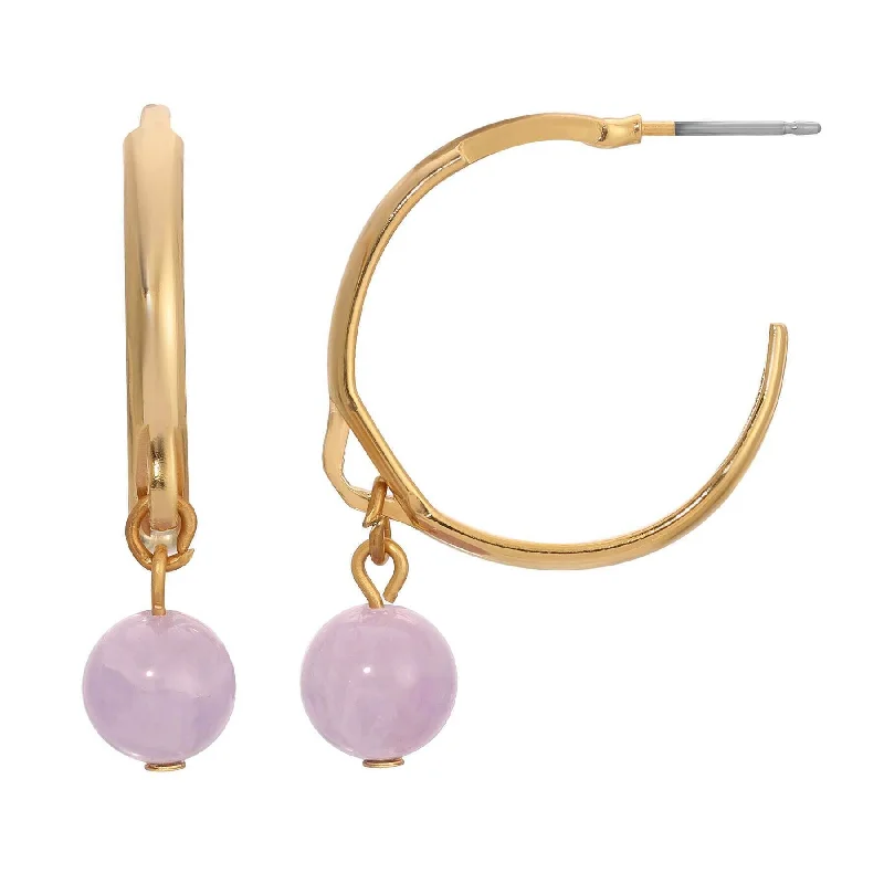 Luxury Jewelry Clearance – Shop Premium Styles Now 1928 Jewelry Round Gemstone Gold Hoop Earrings