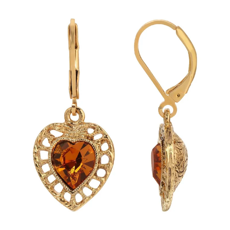 Personalized Jewelry At Special Discount Rates 1928 Jewelry Sentimental Crystal Heart Drop Earrings