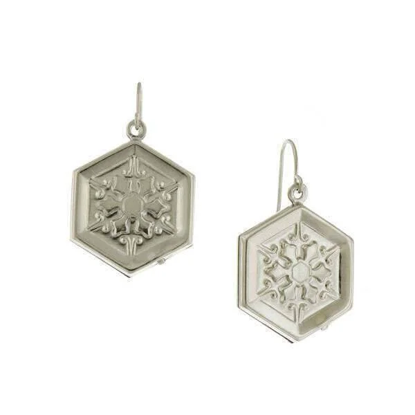 Sparkle In Style With Our Best Jewelry Deals 1928 Jewelry Silver Hexagon Snowflake Wire Drop Earrings