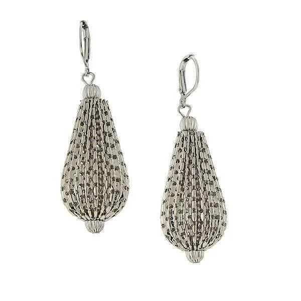 Huge Markdowns On Premium Jewelry Styles 1928 Jewelry Silver Large Mesh Style Hollow Teardrop Drop Earrings