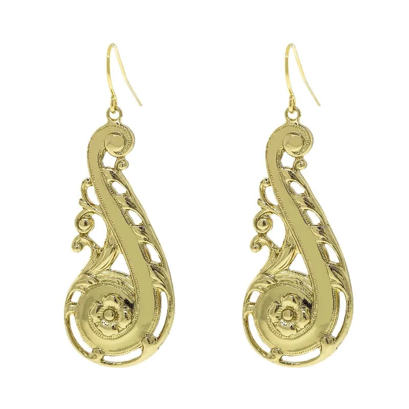 Flash Deals On Fine Jewelry – Shop Before It's Gone 1928 Jewelry Swirly Statement Floral Drop Earrings