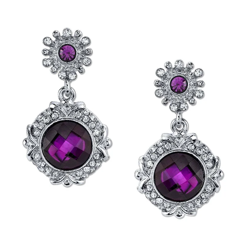 Best Jewelry Deals – Shop Premium Pieces At Great Prices 2028 Jewelry Amethyst Purple Stone & Crystal Post Dangle Earrings