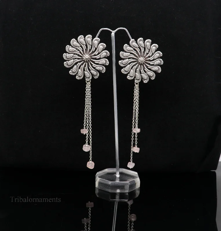 Best Jewelry Deals – Premium Quality At Exclusive Discounts 925 silver customized Vintage design stylish bird stud drop dangler earring with gorgeous hanging beads earring tribal brides jewelry s952