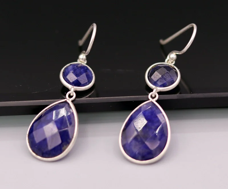 Fashion-Forward Jewelry At Incredible Prices 925 sterling silver handmade daily use simulated sapphire hoops earrings s162