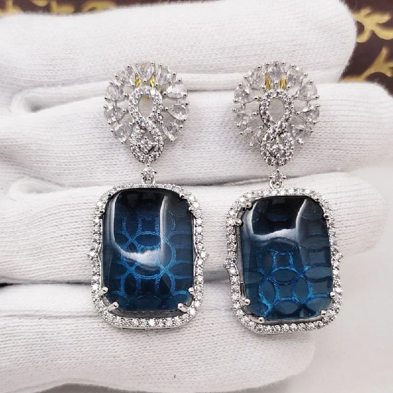 Make Your Outfit Shine With Discounted Jewelry Aamrapali Silver Plated American Diamond Dangler Earrings