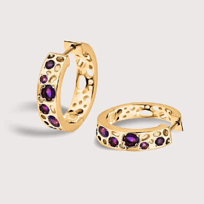 Breathtaking Jewelry, Breathtaking Prices Amethyst Lattice Hoop Earrings