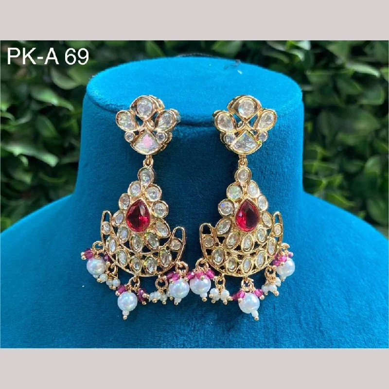 Limited-Stock Jewelry Sale – Shop Before It's Gone Amoliya Jewels Gold Plated Polki Kundan Stone And Pearls Dangler Earrings