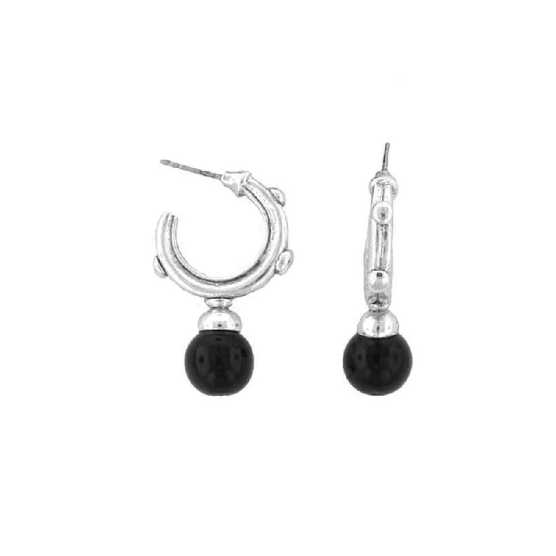 Best Jewelry Sale Prices – Limited-Time Offer Antiquities Couture Black Drop Hoop Earrings