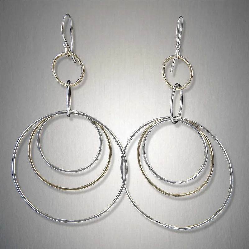 Timeless Elegance At Unbelievable Discounts 2220 - Dangling Triple Circles - Mixed Metal