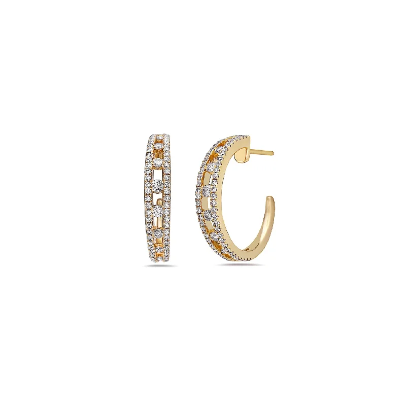Elevate Your Outfit With Discounted Statement Jewelry Diamond Air Hoop Earring