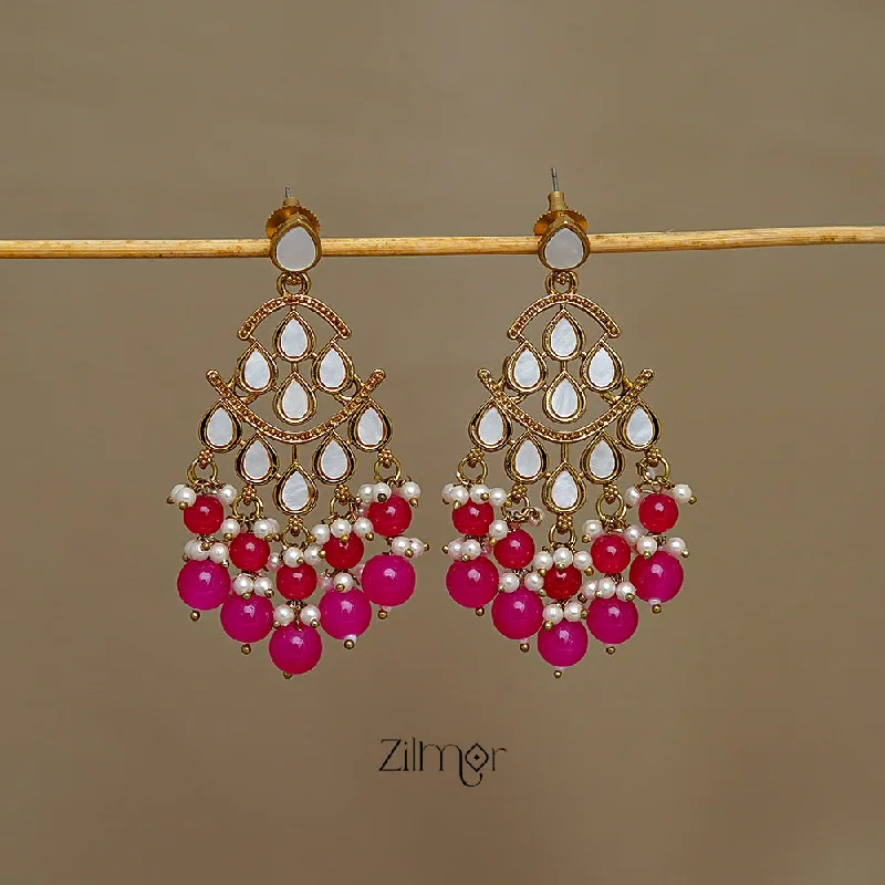 High-Quality Jewelry At A Fraction Of The Cost FS1011249 - Pearl Kundan Beaded Floral Drop Earrings